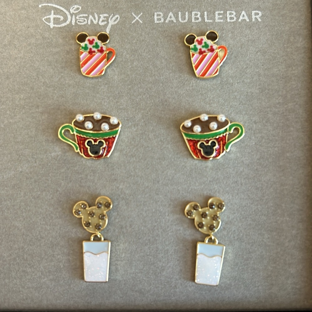 Disney X Baublebar Christmas Holiday Drinks 6 Piece Earring Set (3 Pairs) - Picture 2 of 5
